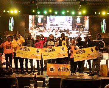 The Winners circle poses for a picture after the Tusker Nexters eSports finale at the Carnivore Grounds on July 21st.